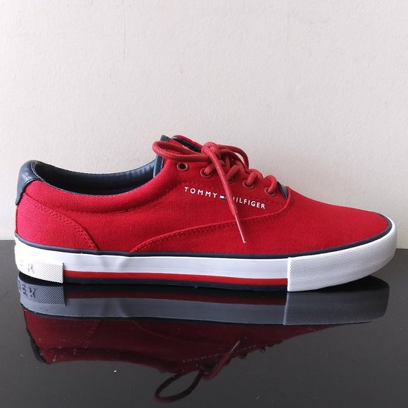 Tommy Hilfiger Shoes | Tommy Hilfiger Men's Low-top Canvas Sneaker | Color: Red | Size: 9.5 | Petelam888's Closet
